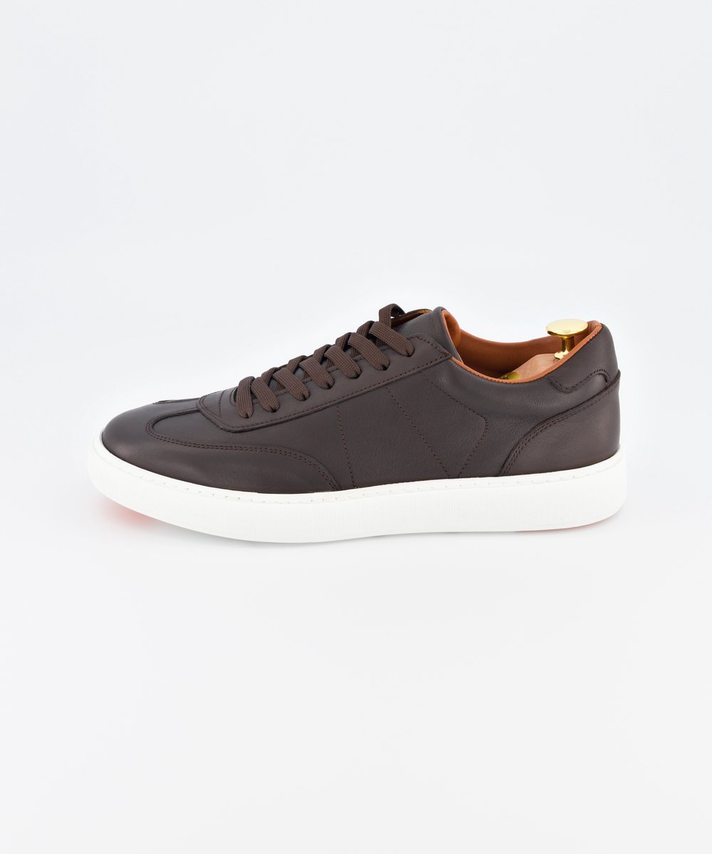 Alfie Walker Whaler heren sneaker - leer - espresso bruin