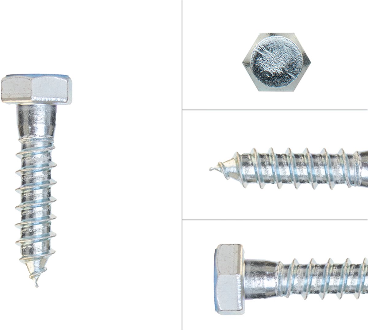 Wovar Houtdraadbouten Verzinkt M12 x 50 mm | Doos 100 stuks