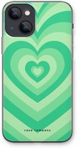 Case Company® - Coque iPhone 13 mini - Coeur Vert - Coque souple pour téléphone - Protection tous côtés et bord d'écran