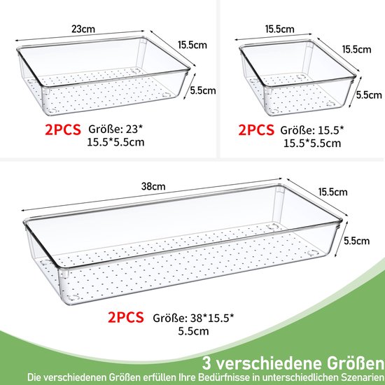 Schubladen Organizer mit 4 Größen Schminktisch-System für Make-up