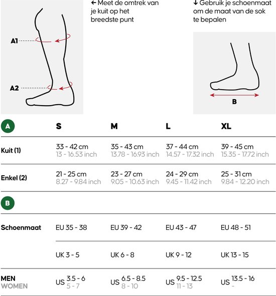 Chaussettes de compression haute performance DANISH ENDURANCE - 26-32 mmHg - Zwart/ Grijs - Pointures 43-47