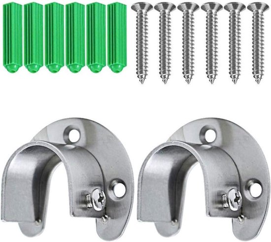 Allecto plus - Kledingstanghouders van roestvrij staal (2 stuks) - U