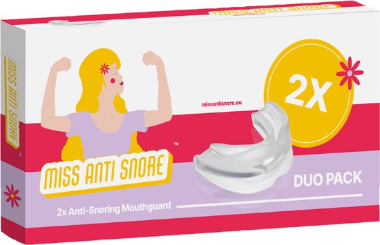 Miss Anti Snurk ™ - Duo Pack - 2x Snurkbeugel voor vrouwen - Anti Snurk Beugel - Anti Snurk Bitje - Eenvoudig op maat te maken - Anti Snurk Producten