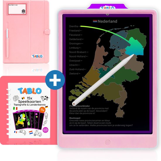 Tablo® - Topo & Landen Combi - Tekentablet - Educatief Speelgoed Meisjes - Speelgoed 4 jaar - 5 jaar - 6 jaar - 7 jaar - Kinderspeelgoed - Speelgoed Meisje - Meisjes Speelgoed - Speelgoed voor Onderweg - Cadeau Meisje - Leerzaam Speelgoed - 7 jaar