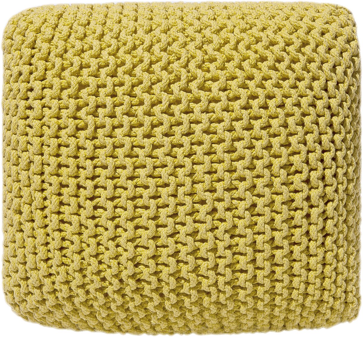 Beliani CONRAD - Poef Rechthoekig - Geel - 50 cm - Katoen