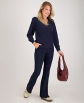 Je m'appelle Travelstof Dames Broek Flared Met stretch - Blauw - Maat M