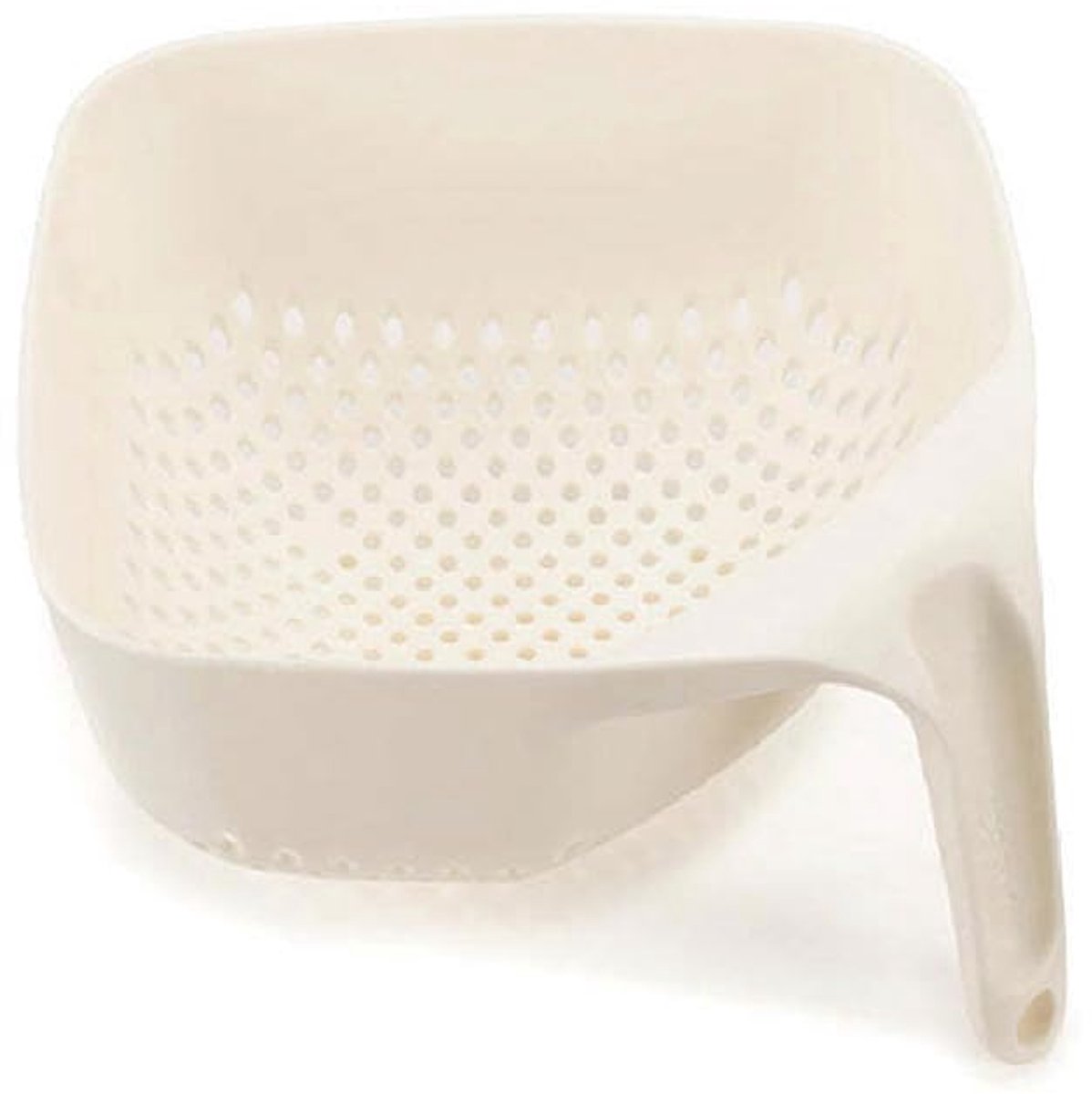 Ibenzoa® Witte hittebestendige vierkante zeef met ergonomische handgreep