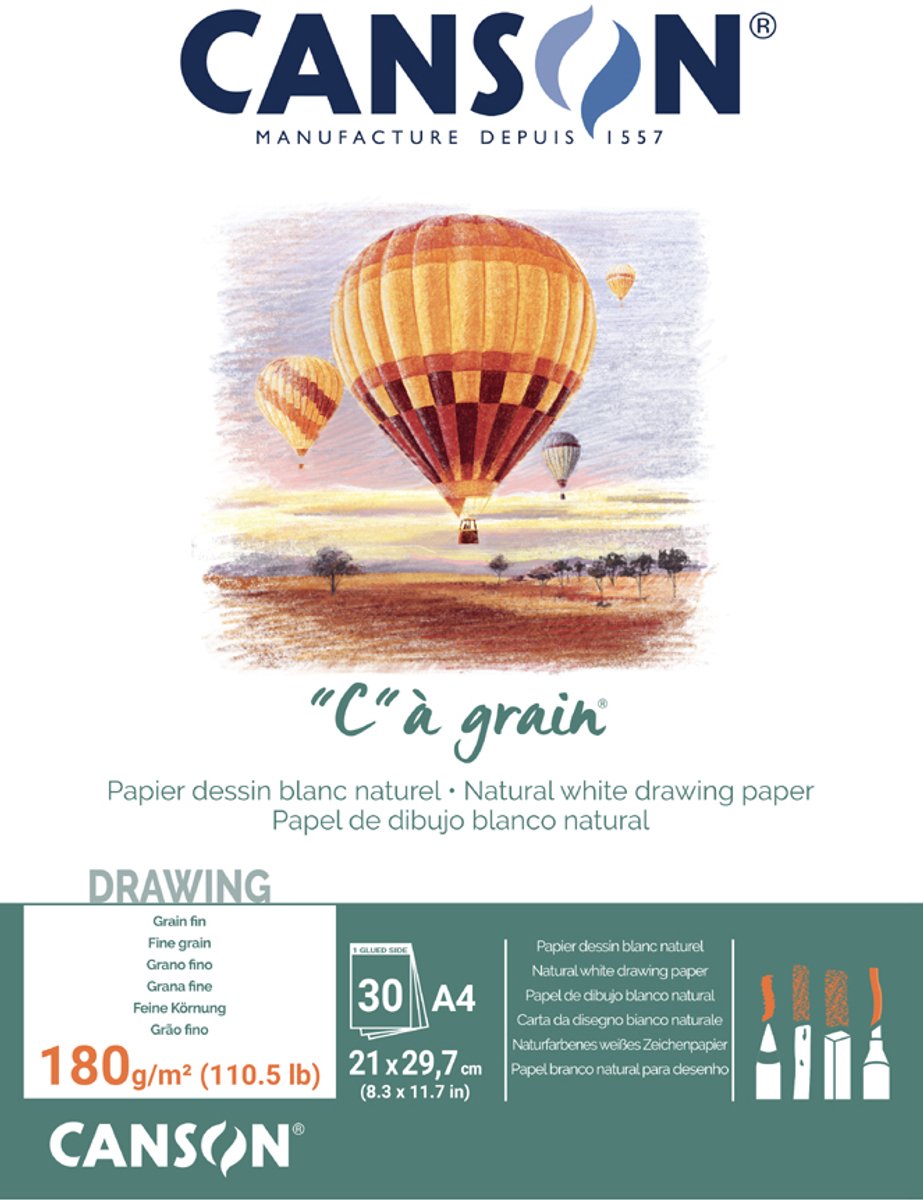 Canson tekenblok 'C' à grain, A3-formaat, 180 g/m²