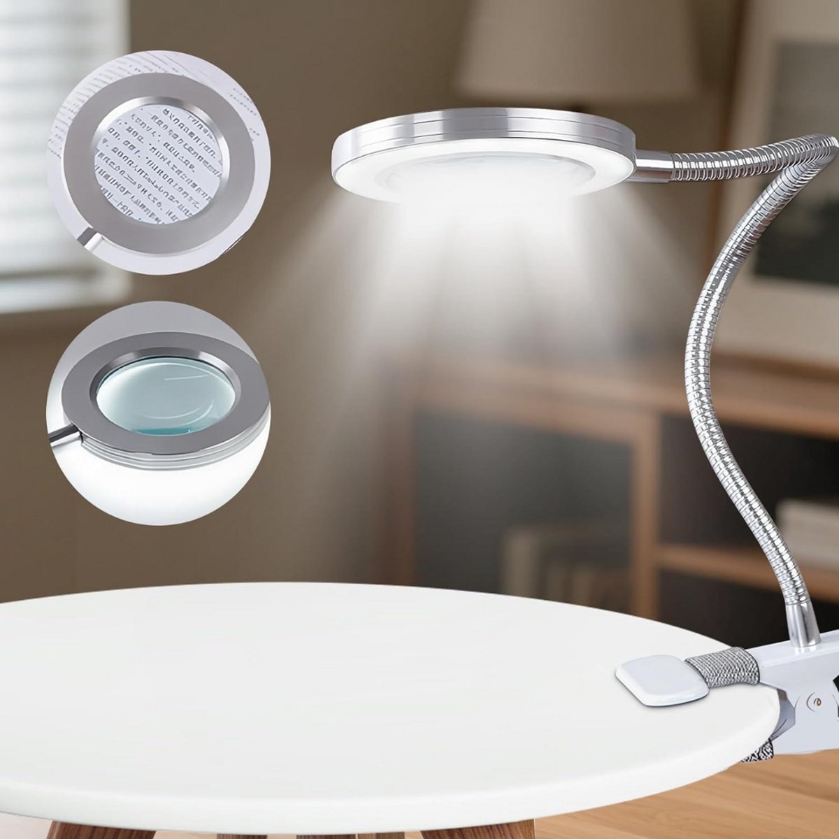 Vergrootglas met Verlichting - Loeplamp - Vergrootspiegel Led - Zilver