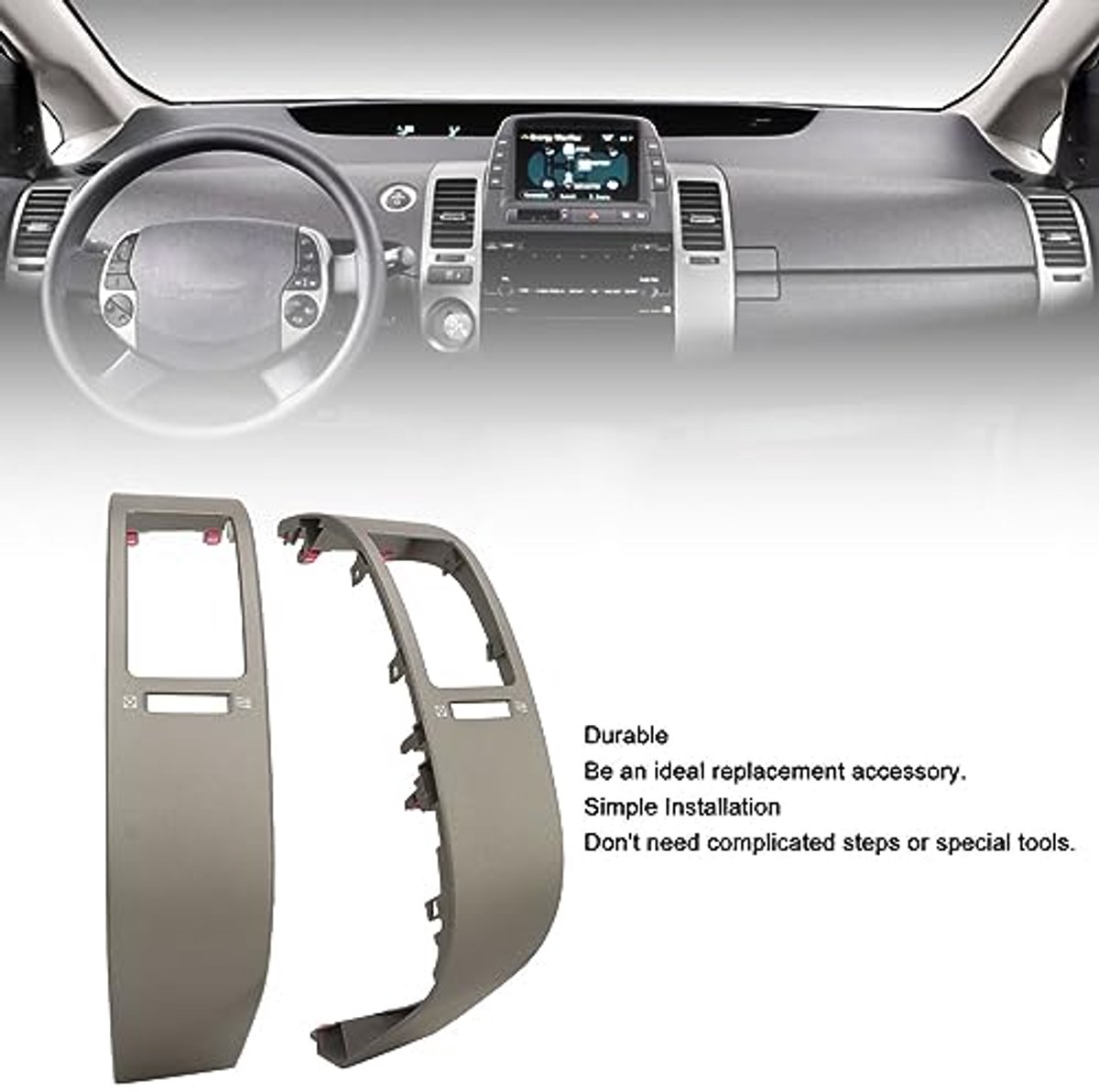 Auto-luchtuitlaatbekleding voor 2004-2009, 2 stuks, linker- en rechterkant, zilver, ABS-materiaal, installatie