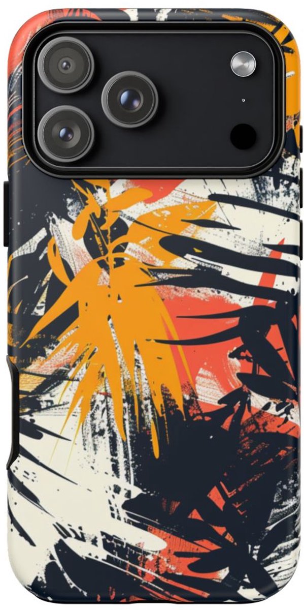 Abstracte Tropische Penseelstreken – Telefoonhoesje Geschikt voor iPhone 17 Pro Max