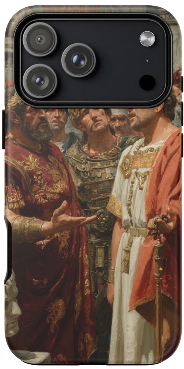 Oude Koninklijke Hofscène in Gesprek – Telefoonhoesje Geschikt voor iPhone 17 Pro Max
