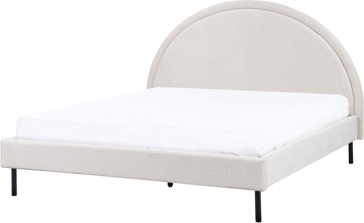 BELIANI MARGUT - Bed - Lichtbeige - 160 x 200 cm - Polyester