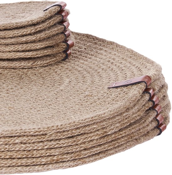 BUSHMINT - Set de 12 sets de table et sous-verres - Naturel - Jute