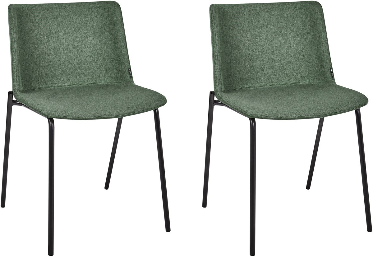 ESBON - Eetkamerstoel set van 2 - Donkergroen - Polyester