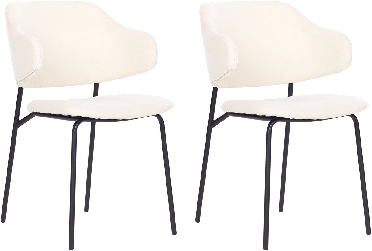 KENAI - Eetkamerstoel set van 2 - Lichtbeige - Polyester