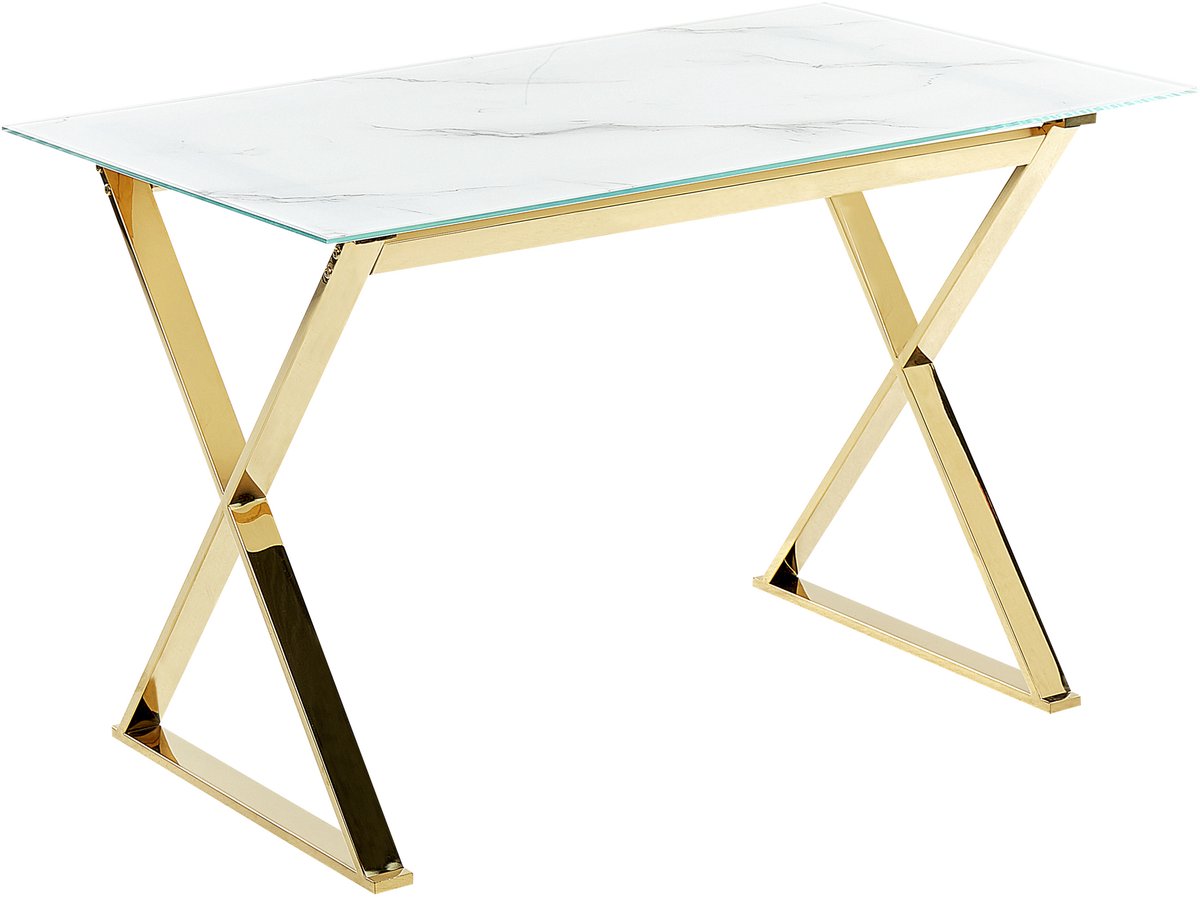 ATTICA - Eettafel - Marmer-look - Veiligheidsglas
