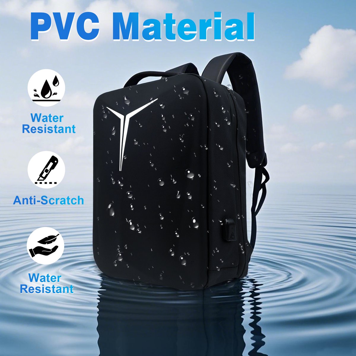SUMOH® Backpack Laptop Rugzak 15,6 inch – Rugtas voor School, Werk & Reizen – EasyJet Cabin Bag Handbagage Goedgekeurd 42x30x13 cm – Anti-Diefstal, Waterdicht & Waterafstotend – Zakelijke Rugzak Vakantie Flight Bag Zwart – foto 4