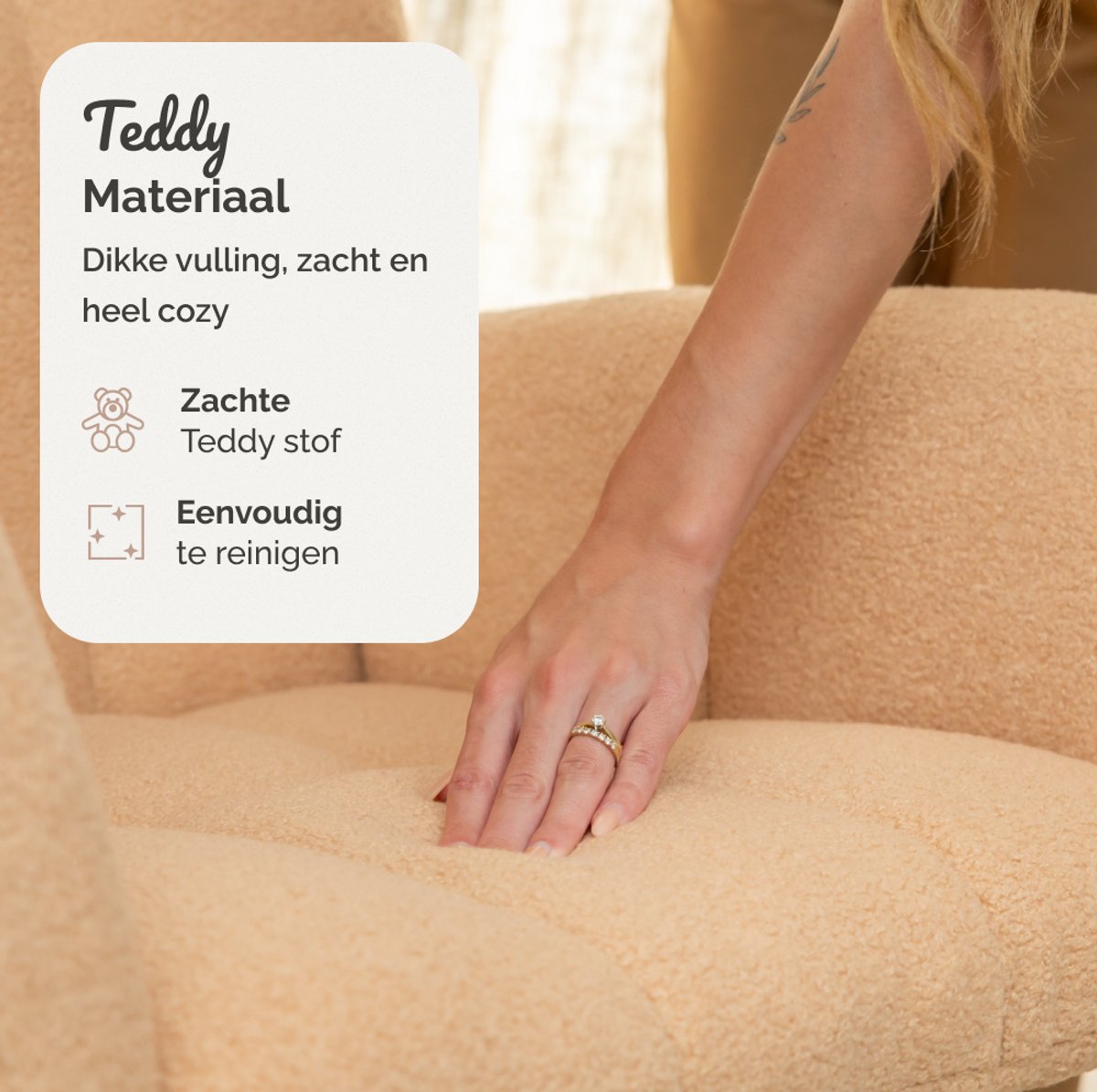 SITTT Schommelstoel - Relaxstoel babykamer - Fauteuil - Voedingsstoel - Bruin - Mocha Mousse — afbeelding 3