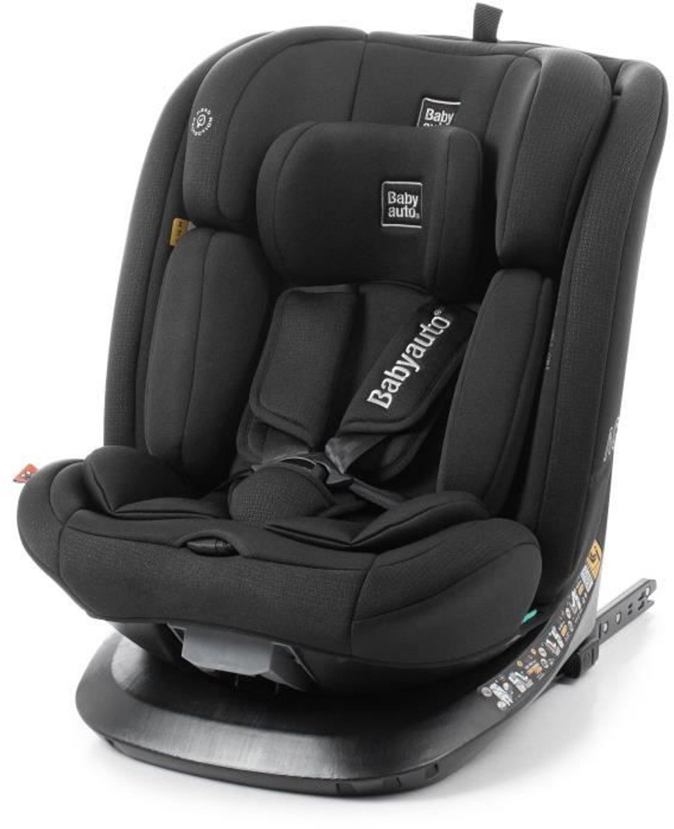 Autostoel - BABYAUTO - ACROSS - Groep 0/1/2/3 - 40 / 150 cm - I-Size - Isofix - Draaibaar - Liggend - Verkleiner - Zwart