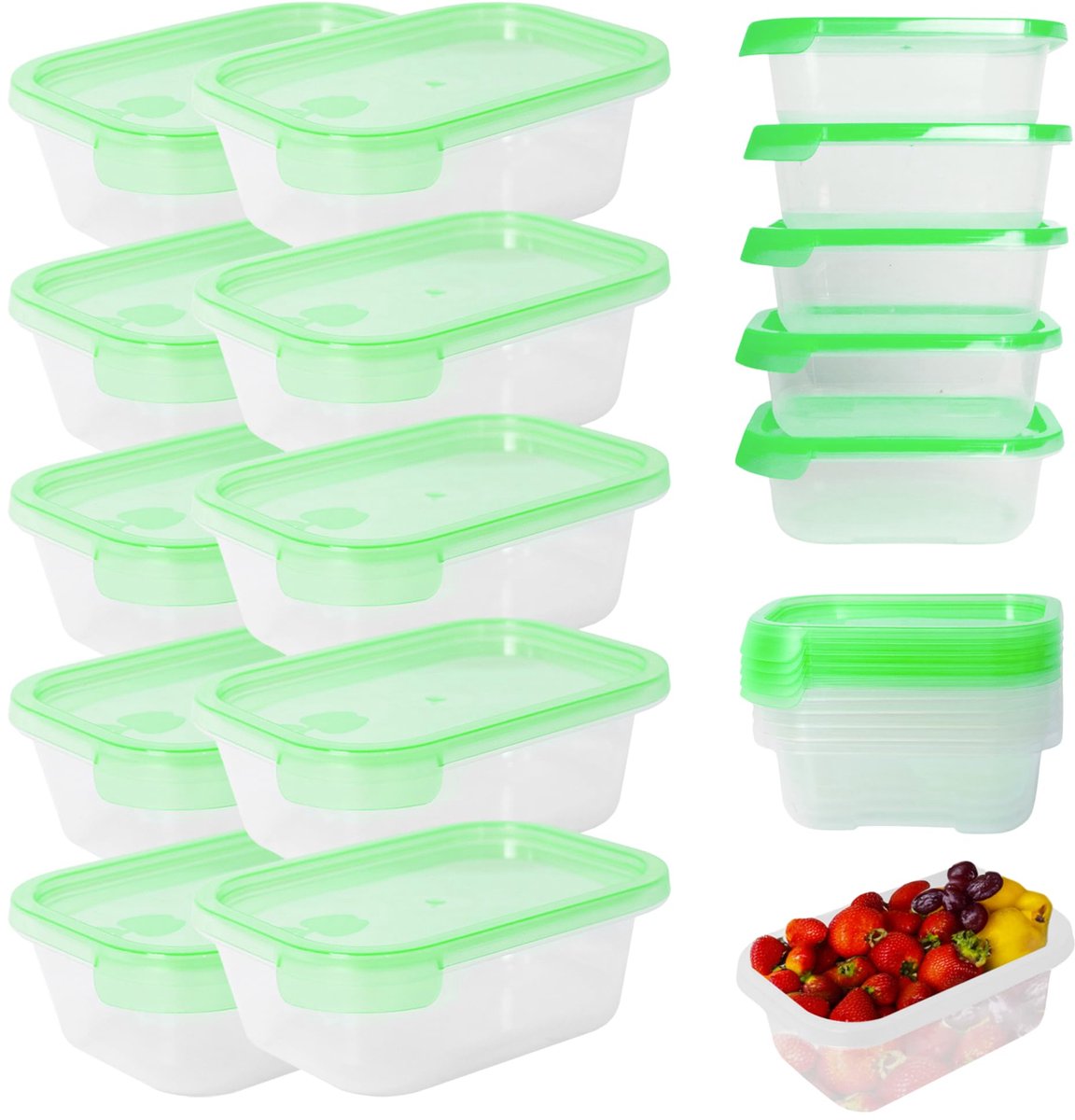 Ibenzoa® 10-delige set luchtdichte voedselcontainers met deksel voor veelzijdig gebruik