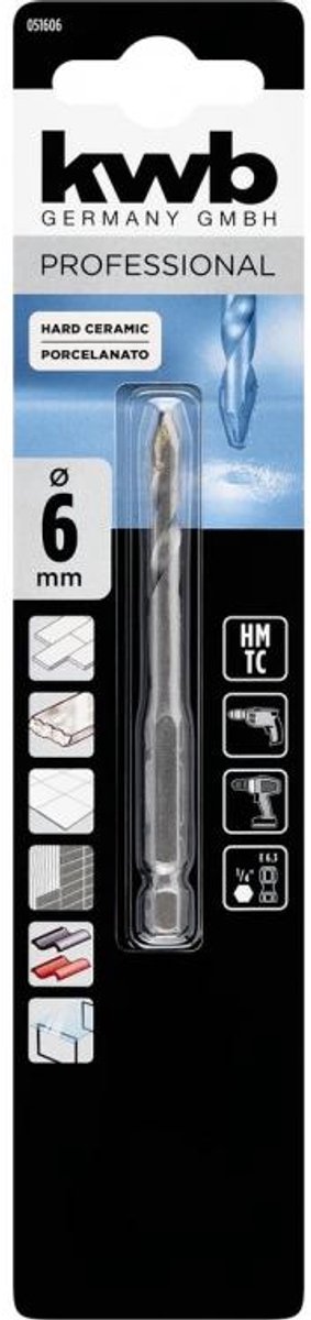 Hard keramiek boor 6 mm KWB