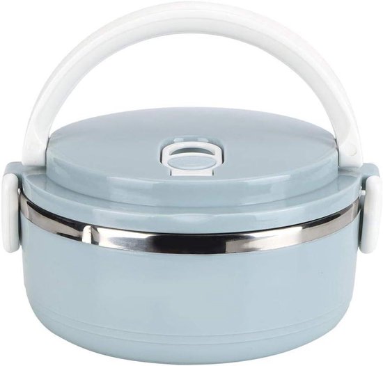 TheLau - Warmte-isolerende voedselcontainer voor onderweg | Roestvrij stalen broodtrommel voor warme en koude isolatie | Geschikt voor kinderen, studenten en kantoor | 1 laag