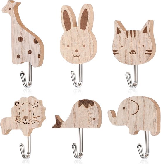 4 stuks - kapstok haken - dieren - kinderkamer - olifant, leeuw, nijlpaard, giraffe - walnoot - Deze Wil Ik Hebben .nl 4 stuks - kapstok haken - dieren - kinderkamer - olifant, leeuw, nijlpaard, giraffe - walnoot - Deze Wil Ik Hebben .nl