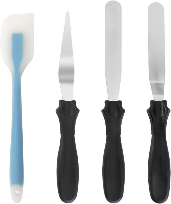 Tala Paletmes RVS 21,5 cm – Schuin Paletmes met Meetschaal, Taartspatel voor Glazuur, Botercrème en Fondant, Antislip Handgreep, Vaatwasserbestendig