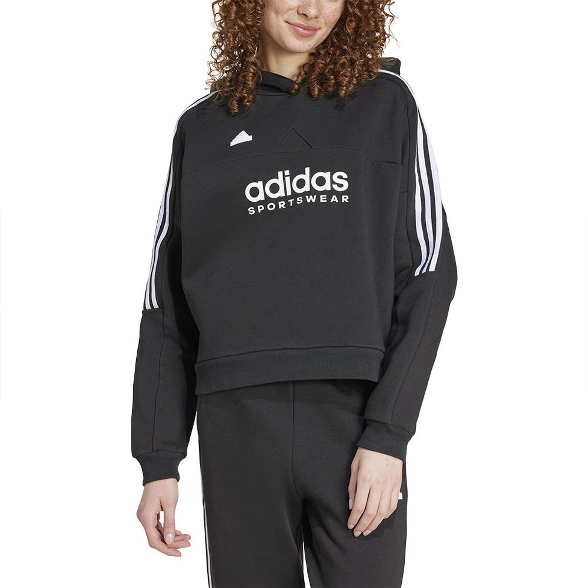 Adidas Tiro Cut 3 Stripes Fleece Sweatshirt S Regular Vrouw Zwart