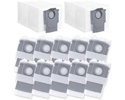 PromoHome 12 Stuks antibacteriële stofzakken Geschikt voor Roborock Saros 10R, Qrevo S, Qrevo Master, Qrevo Pro, Qrevo Curv, Qrevo Edge, S8 MaxV Ultra, S8 Max Ultra- 3 Liter