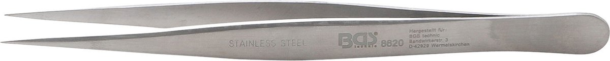 BGS Roestvrij stalen pincet recht 125 mm