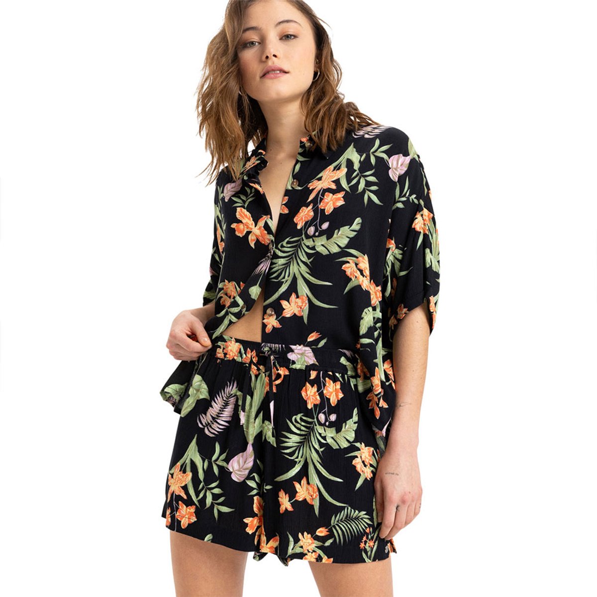 Roxy Lekeitio Break High Printed Korte Broek S Vrouw Antraciet