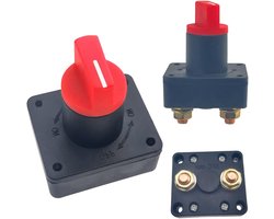 Allecto Plus - Batterijschakelaar 2 Stuks 12V/60V 300A Hoofdschakelaar Auto Vrachtwagen Boot Jacht Caravan