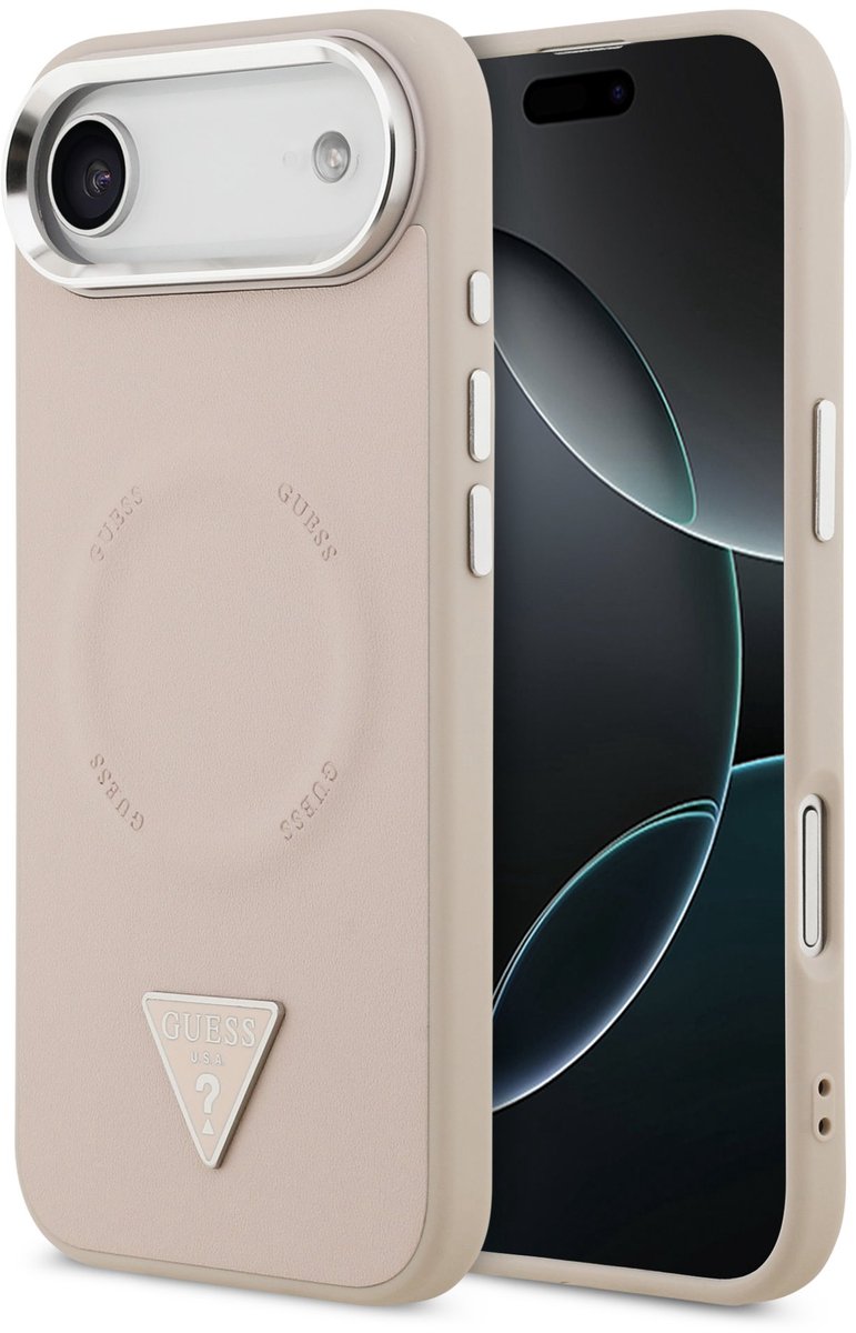 Guess Triangle Logo geschikt voor iPhone Air hoesje MagSafe compatibel - Roze