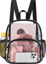 Ela Mo Rolltop Rugzak voor dames, rolrugzak, anti-diefstal, voor sport en reizen, laptoprugzak voor school, universiteit, zakelijk, met USB-aansluiting en compacte flessenhouder, roze en blauw, M