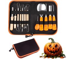 Halloween Pompoen Snijset 13 Stuks – Professioneel Roestvrijstalen Pompoen Snijmessen Met Opbergtas – Veilig Duurzaam Doe-Het-Zelf Snijgereedschap Voor Kinderen En Volwassenen – Creatieve Halloween Decoratie Voor Thuis En Feest