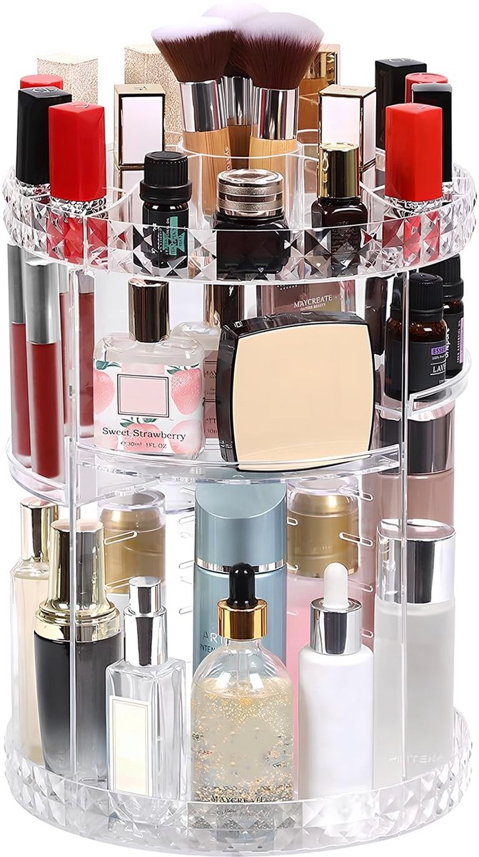 Ibenzoa® Draaibare make-up organizer van acryl voor cosmetica en parfums
