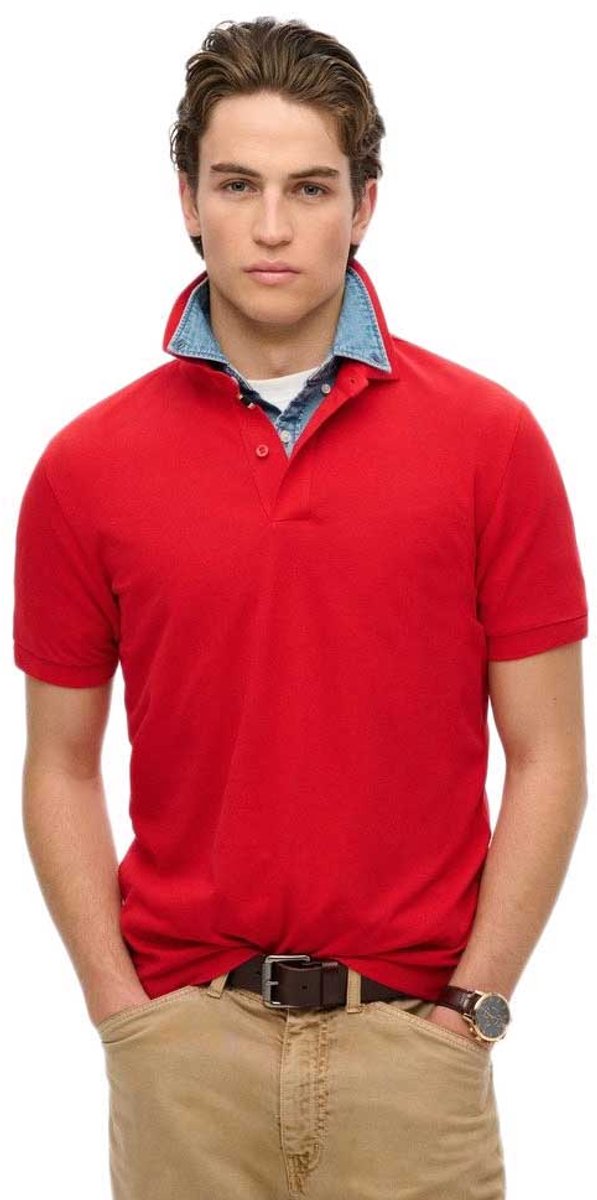 Superdry City Pique Korte Mouw Poloshirt XL Man Rood
