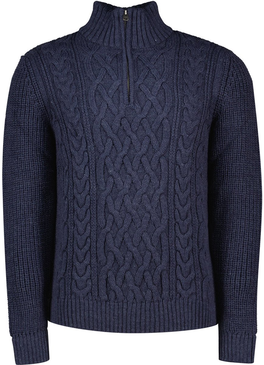 Superdry Jacob Kabelgebreide Trui Met Halve Rits Heren Sweaters Indigo