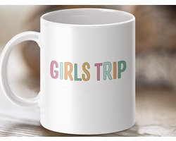 Mok met Girls Trip Design, Vriendinnenweekend Mok, Groepsuitje Cadeau, Reis Mok, Vakantie Herinnering, Meiden Uitje Mok