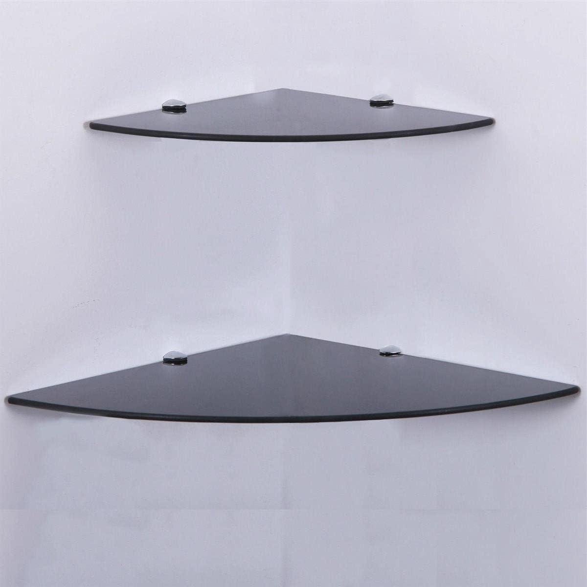 Allecto plus - Hoekplank van 6 mm veiligheidsglas voor wandrek - Hoekplank glasplaat voor plankhouders