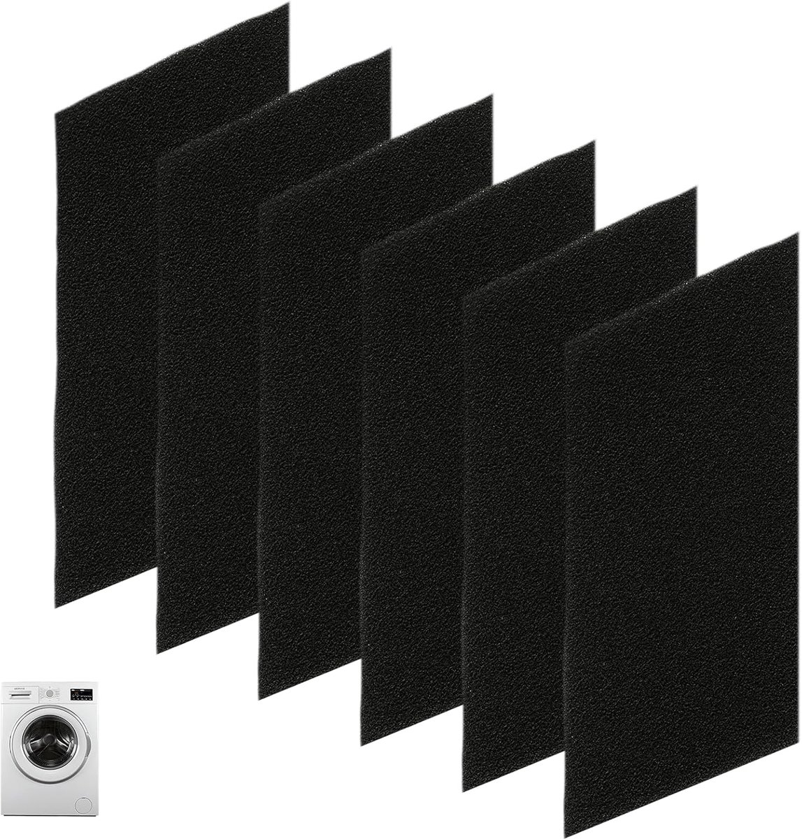 6 stuks filters voor wasdroger, Bauknecht Privileg Whirlpool HX 481010354757, 225 x 107 x 8 mm, sponsfilter, reserveaccessoires voor wasdroger, warmtepomp en condensatordroger