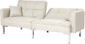 Slaapbank MCW-K65, slaapbank logeerbed, slaapfunctie ligoppervlak 170x104 cm ~ stof/textiel crème-beige