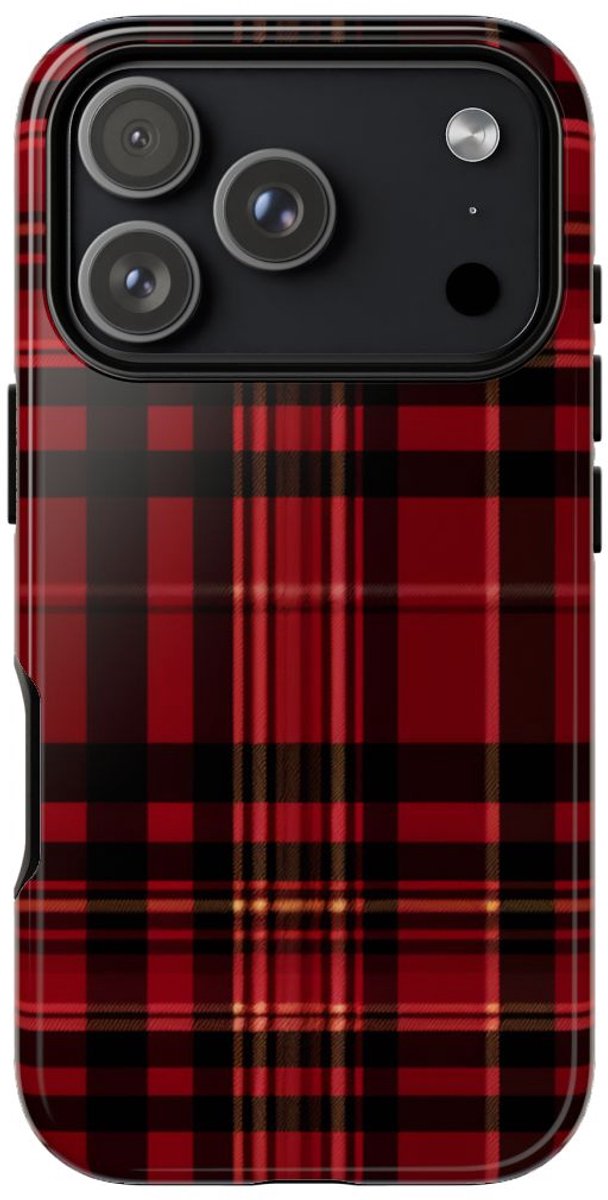 Klassiek Rood Tartan Ruitpatroon – Telefoonhoesje Geschikt voor iPhone 17 Pro