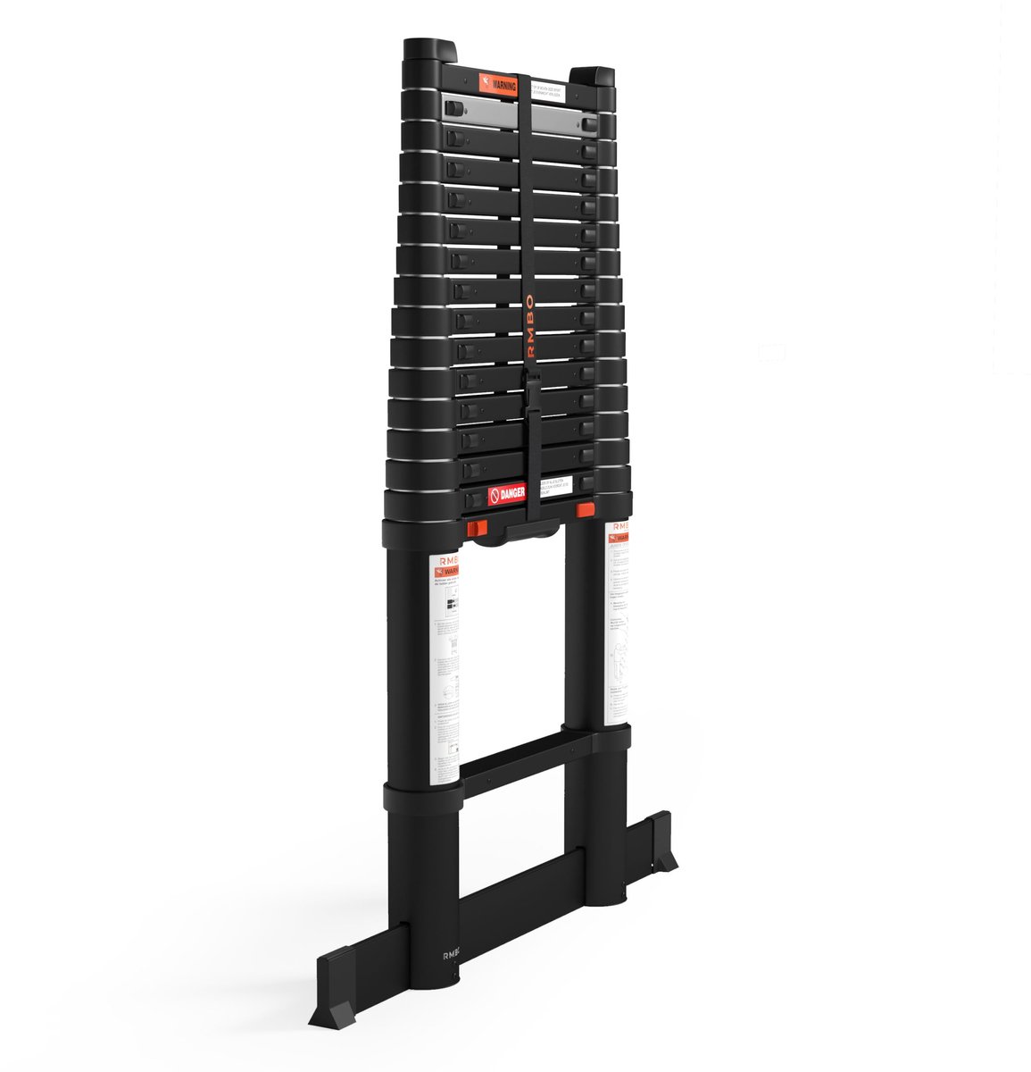 RMBO Telescopische Ladder - Telescoopladder - 5,10m lang, Compact en Draagbaar met Soft Closing Systeem, Geschikt voor Particulier en Professioneel Gebruik, Telescopische Vouwladder, Max. Belasting 150 kg, EN 131.6 – foto 4