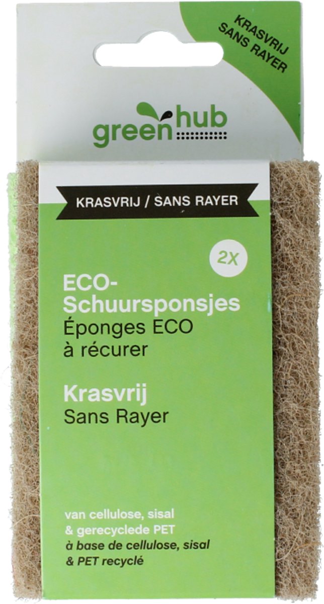 Greenhub Schuursponsjes eco krasvrij 2 Stuks