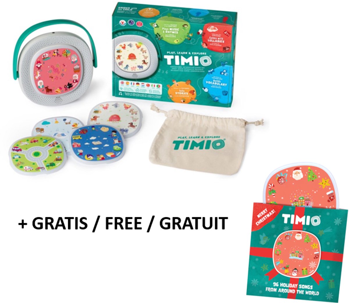 TIMIO Kerstliedjes Disk - 12 Nederlandse Kerstliedjes of 96 internationale Kerstliedjes - voor TIMIO de Interactieve en Educative Audio-Speler - in 8 Talen - Educatief Speelgoed — afbeelding 17