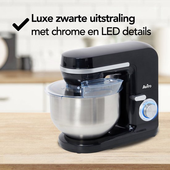Infinity Goods Keukenmachine - Keukenmixer - 5L RVS Mengkom - Keukenrobot - Foodprocessor - Incl. Accessoires - 1000W - Zwart van Infinity Goods — afbeelding 3