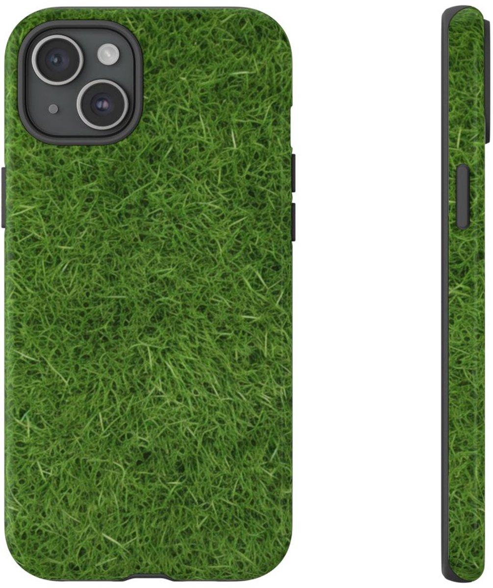 Frisgroene Grastextuur – Telefoonhoesje Geschikt voor iPhone 15 Plus